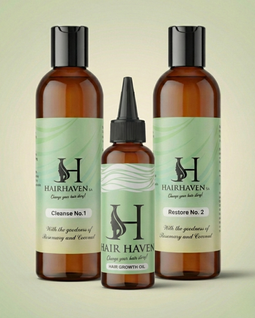 Hair Haven Hair Revival Trio — natural shampoo, conditioner and hair growth oil bundle