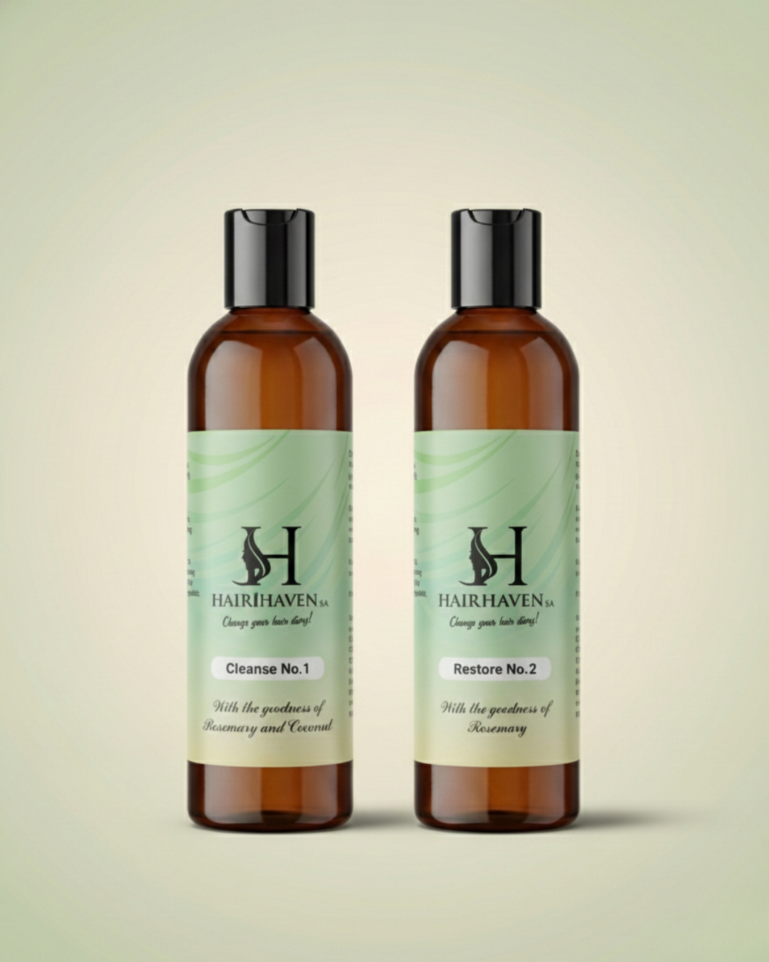 Hair Haven Cleanse and Restore Duo — natural shampoo and conditioner bundle